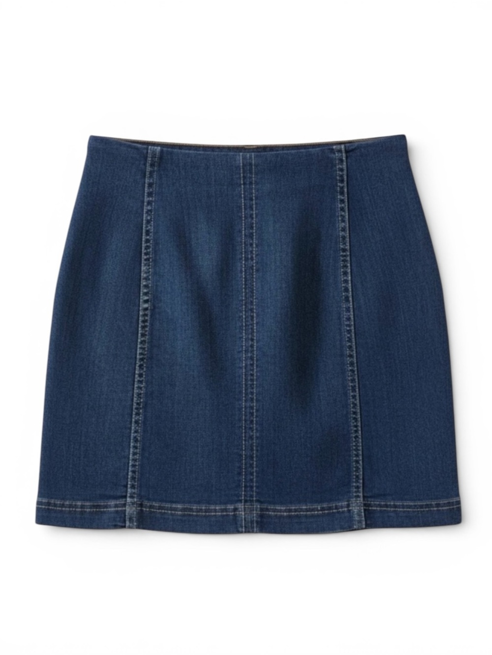 Free People Modern Femme Dark Wash Denim Mini Skirt Blue Size 2 Seamed
